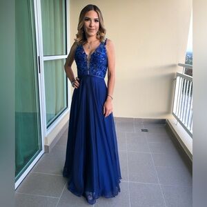 Elegant Royal Blue Evening Dress